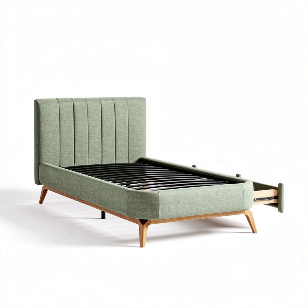 Upholstered Single Bed Frame – Suitable for Bedroom Use – Fabric Material – 200 x 100 x 40cm