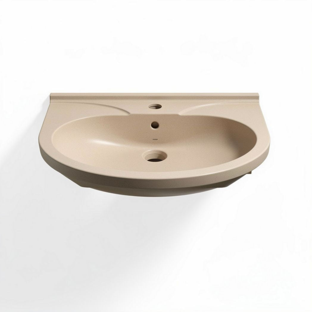 Ceramic Wall-Mounted Bathroom Sink – Suitable for Small Spaces – Durable Material – 60 x 45 x 15cm