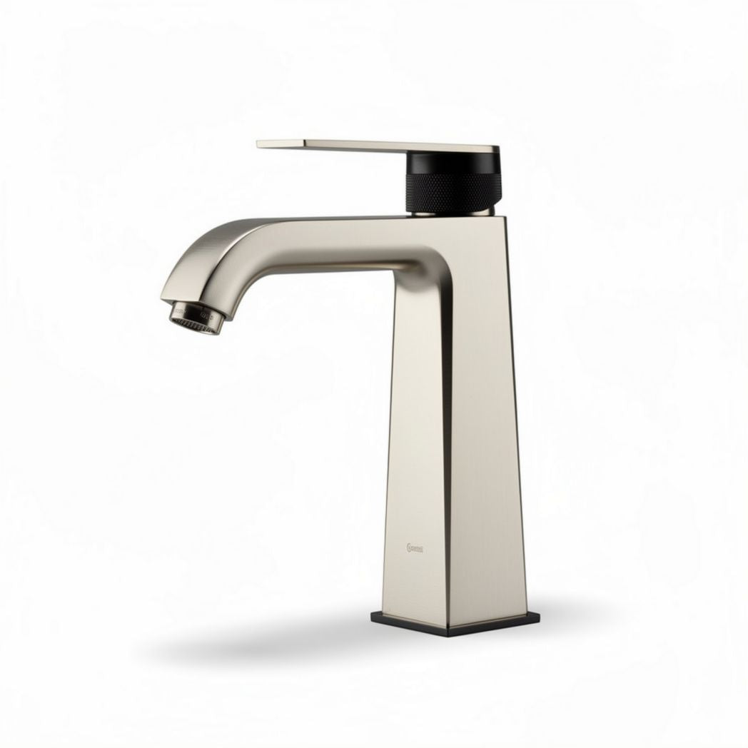 Brushed Nickel Bathroom Sink Faucet – Designed for Easy Installation and Use – Made of Durable Metal – 20 x 12 x 28cm