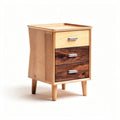 Wooden Bedside Table with Three Drawers – Ideal for Bedroom Storage – Made from Oak and Walnut – 45 x 40 x 60cm