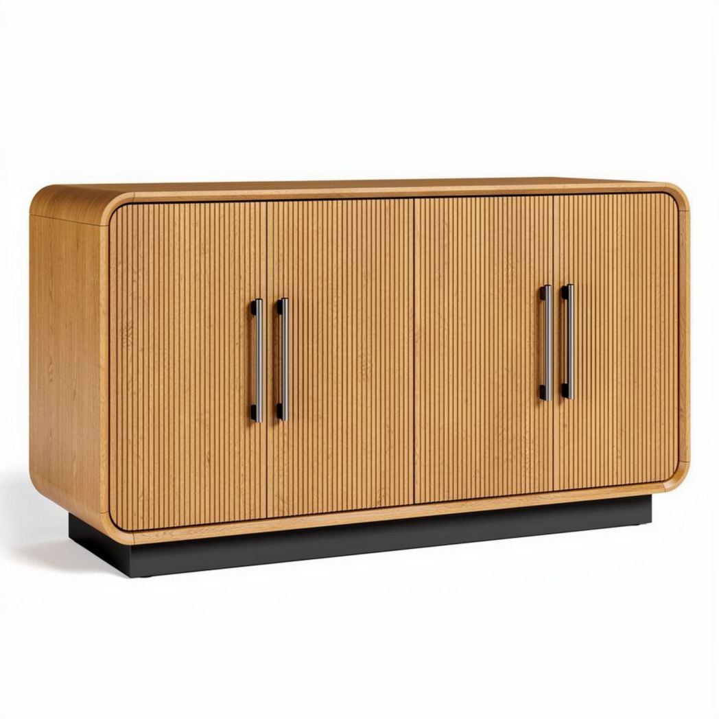 Bamboo Sideboard for Dining Room Storage – Bamboo and Metal – 150 x 45 x 70cm