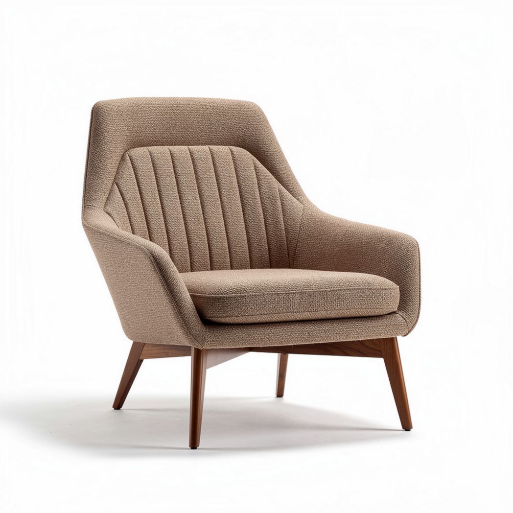 Fabric Lounge Chair for Contemporary Seating – Made of Upholstered Fabric and Wood – 80 x 80 x 85cm