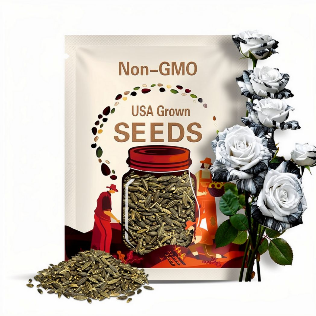20pcs Rare Ink Rose Seeds - Non-GMO Heirloom Variety for Your Garden (#0881)