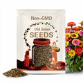 Mix Zinnia Seeds，50 Seeds， Cut Flowers,  Easy to Grow， Large Blooms, Attracts Butterflies， Double & Single Blooms
