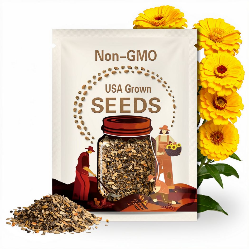 Canary Bird Zinnia Seeds | Zinnia Elegans | Non-GMO | Flower Seeds | Seed Store | 1186
