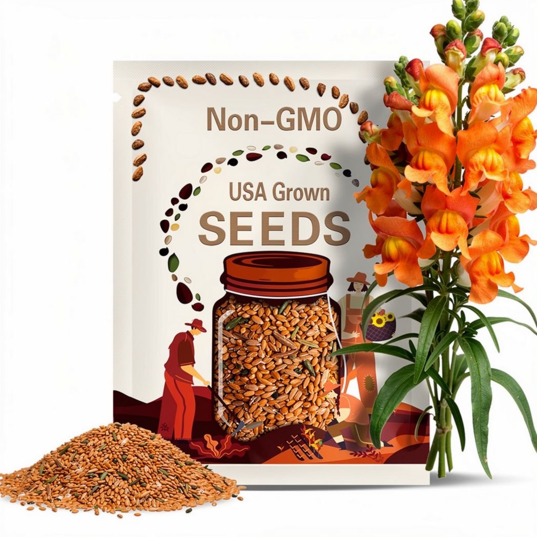 Snapdragons 'Orange Wonder' Seeds – Vibrant Orange Blooms –  Friendly - Open -Pollinating-Plant in early Spring - 30 SEEDS - new4 -66