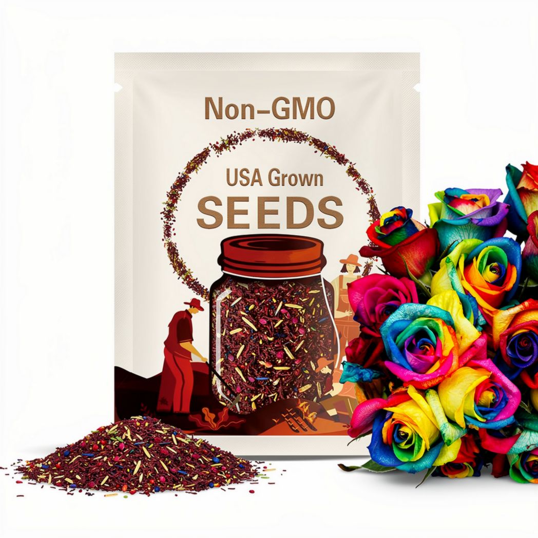 Rainbow Rose Seeds – Colorful Garden Flowers