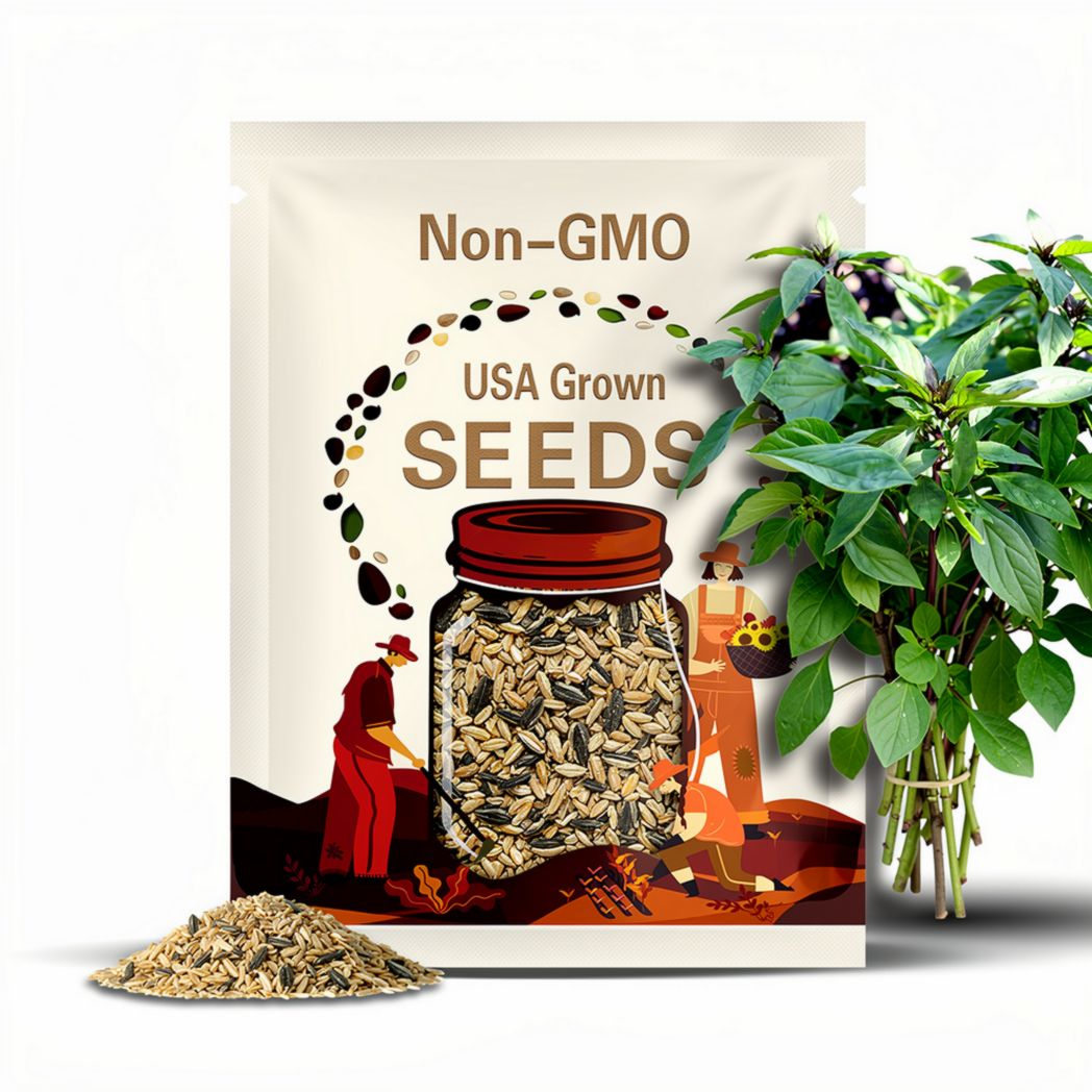 2g 1000+ BASIL ( Húng Quê') - Vietnam and Thailand Cinnamon Basil  Seeds