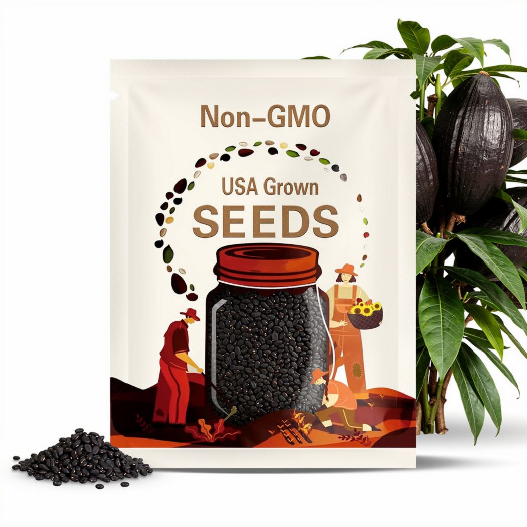 Black Coco Bean Seeds – Gourmet Heirloom Bean, Easy to Grow, Rich and Creamy, Top Culinary Choice for Soups and Cooking | 30 Seeds