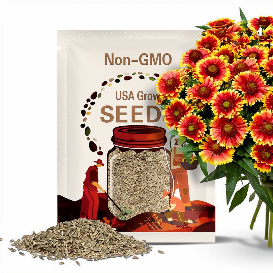 100 Gaillardia Flower Seeds – Heirloom Non-GMO Blanket Flower for Drought-Tolerant Pollinator Gardens