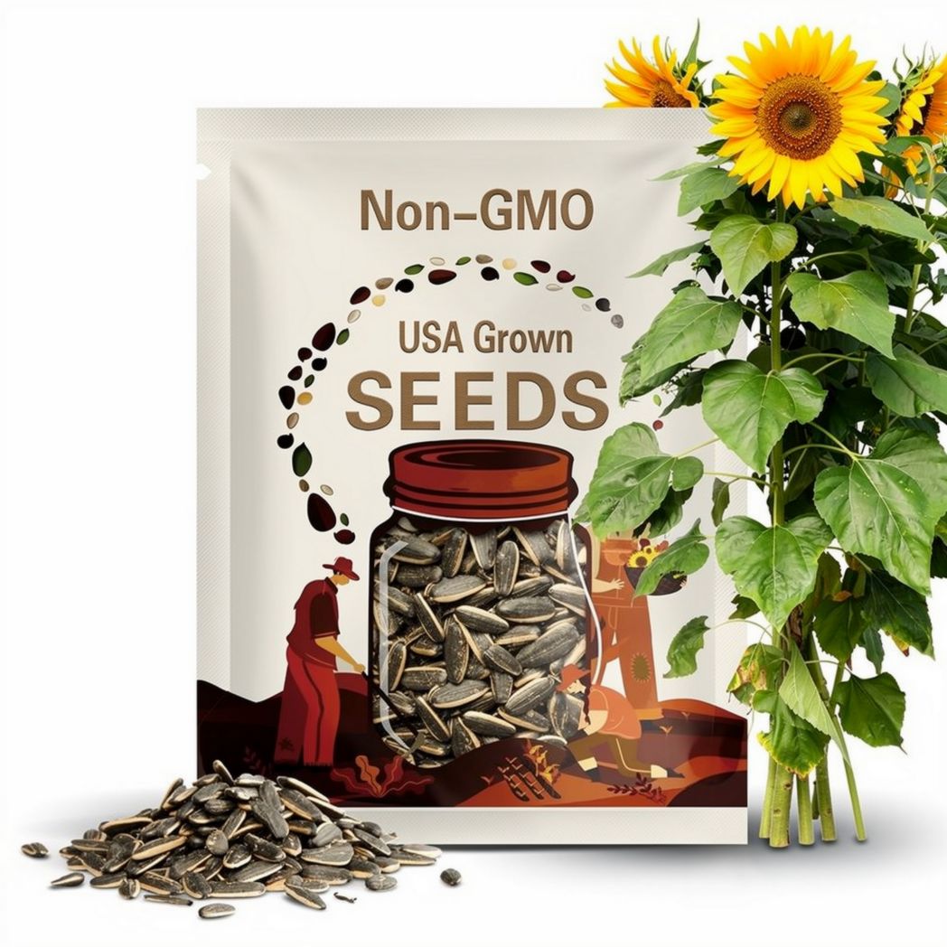 Giant "Mammoth" Grey Striped Sunflower Seeds