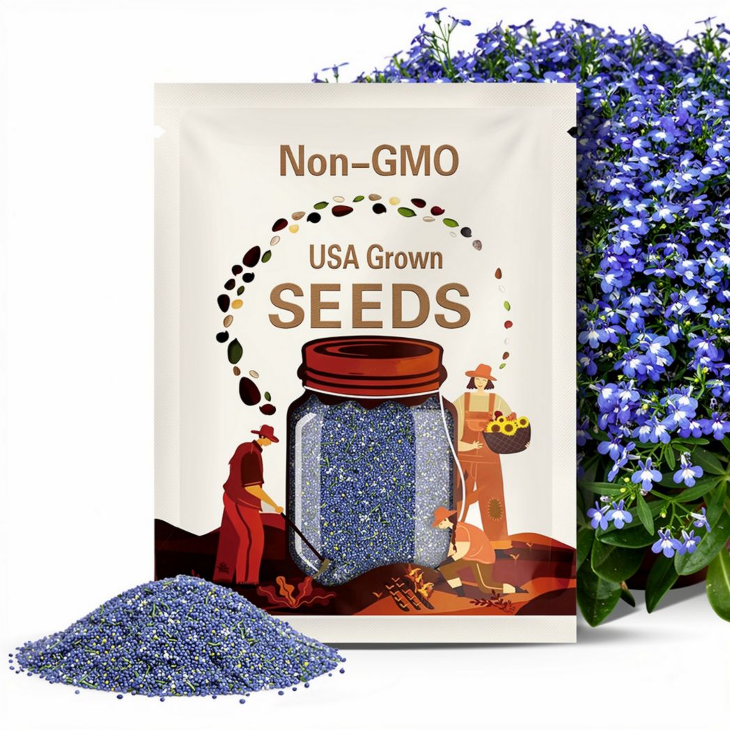 Lobelia, Blue Carpet | 100 Seeds | Heirloom Flower | Great for Hanging Baskets & Ground Cover | Lobelia erinus