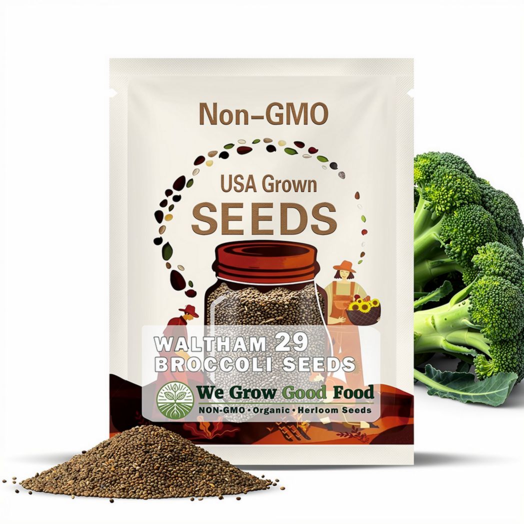 Waltham 29 Broccoli Seeds: Cold-Hardy Heirloom, High Germination, Organic, Non-GMO