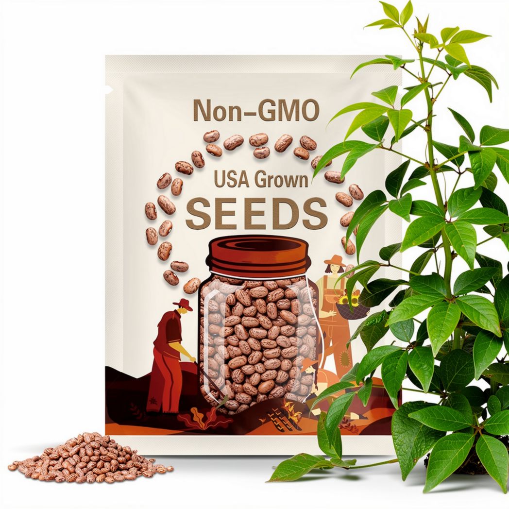 Pinto Bean Seeds - Heirloom Seeds, Runner Bean Seeds, Refried Beans, Soup Bean, Open Pollinated, Untreated, Non-GMO