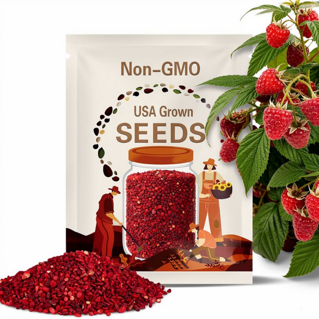Red Raspberry Seeds – Heirloom Fruit, Productive Shrub, Great for Fresh Eating, Baking, and Jams | 30 Seeds