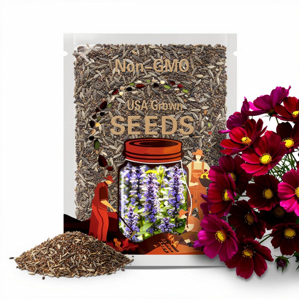50s|Red Rubenza' Cosmos Seeds Flower Seeds - Open-Pollinating - Clumping - Easy To Grow - Planting In Spring/ Summer - . #L010.