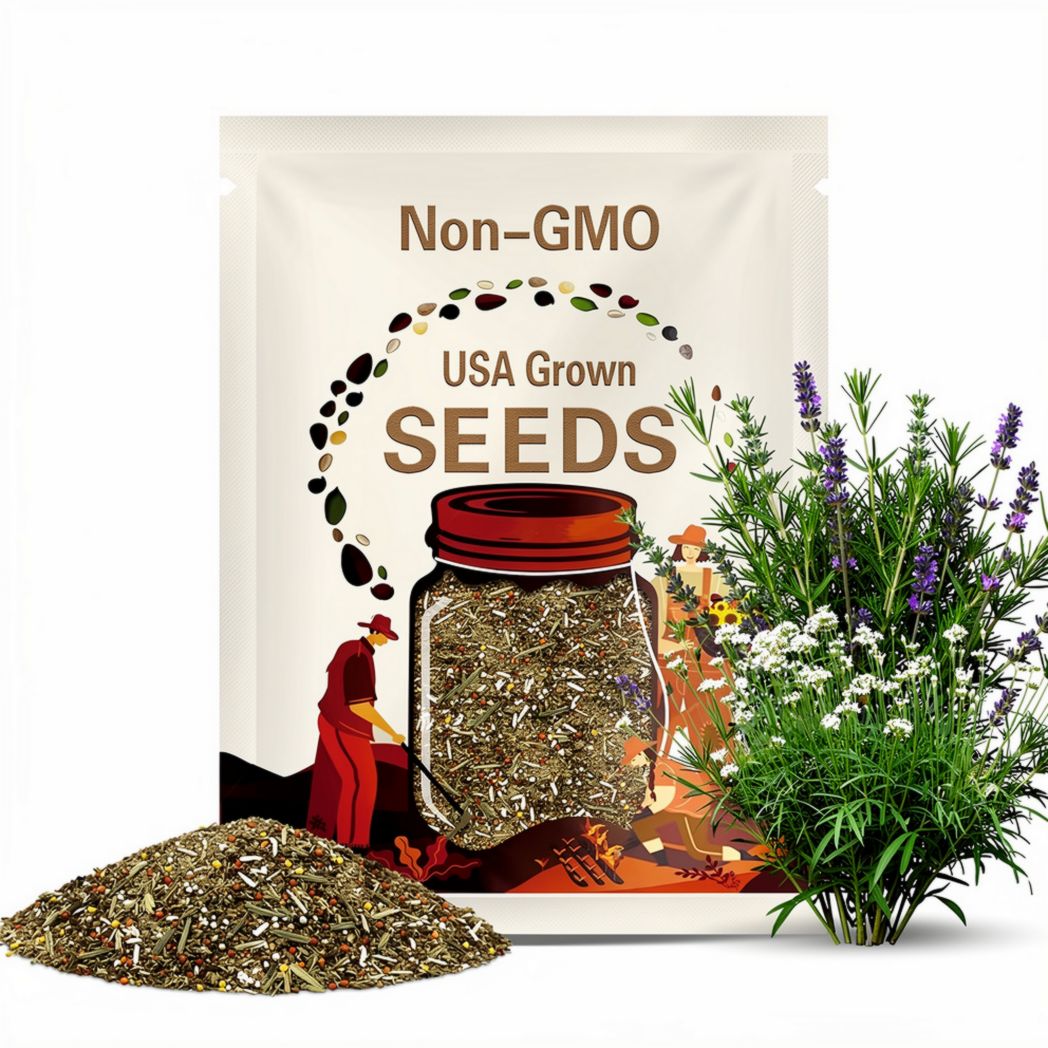 BUNDLE of 12 Herb Seeds – Basil, Dill, Lavender, Thyme and More for Kitchen & Garden